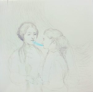 Elisa Filomena - Segreto, matita su carta, 25x25cm, 2016