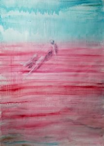 Elisa Filomena - Parte di una notte, acrilico su tela, 150x100cm, 2019
