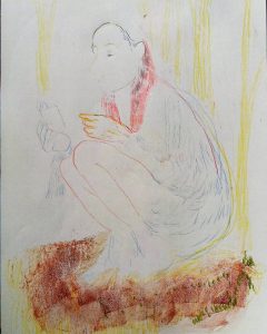 Elisa Filomena - Ragazza, pastelli su carta