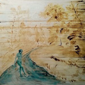 Elisa Filomena - Acqua, acrilico su tela, 100x100cm, 2020