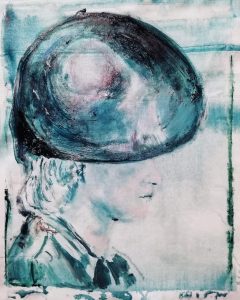 Elisa Filomena - Cappello, acrilico su tela, 38x32cm, 2020