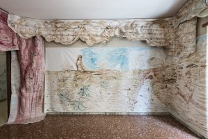 Elisa Filomena - Eden, Casa Vuota, acrilico su tela, installazione B, 2021, Foto di Sebastiano Luciano